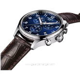 TISSOT CHRONO T116.617.16.047.00 Brown Silver Dial Blue Leather Strap